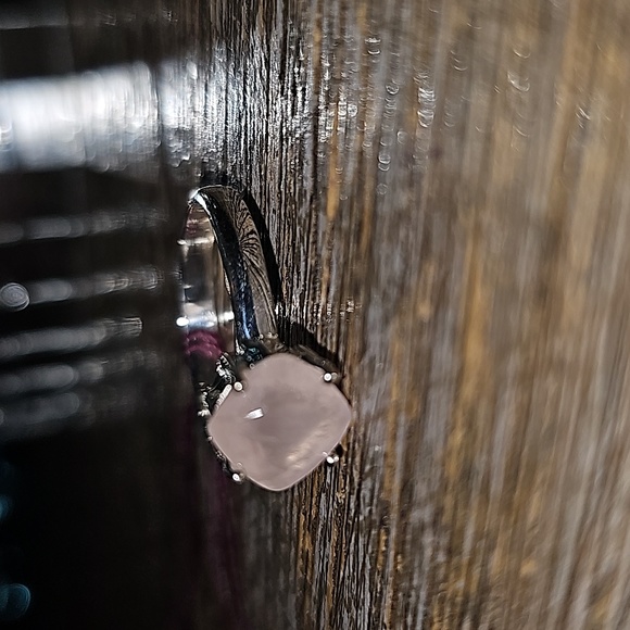 Faceted morganite ring size 8.5  Sterling Silver - Picture 2 of 11